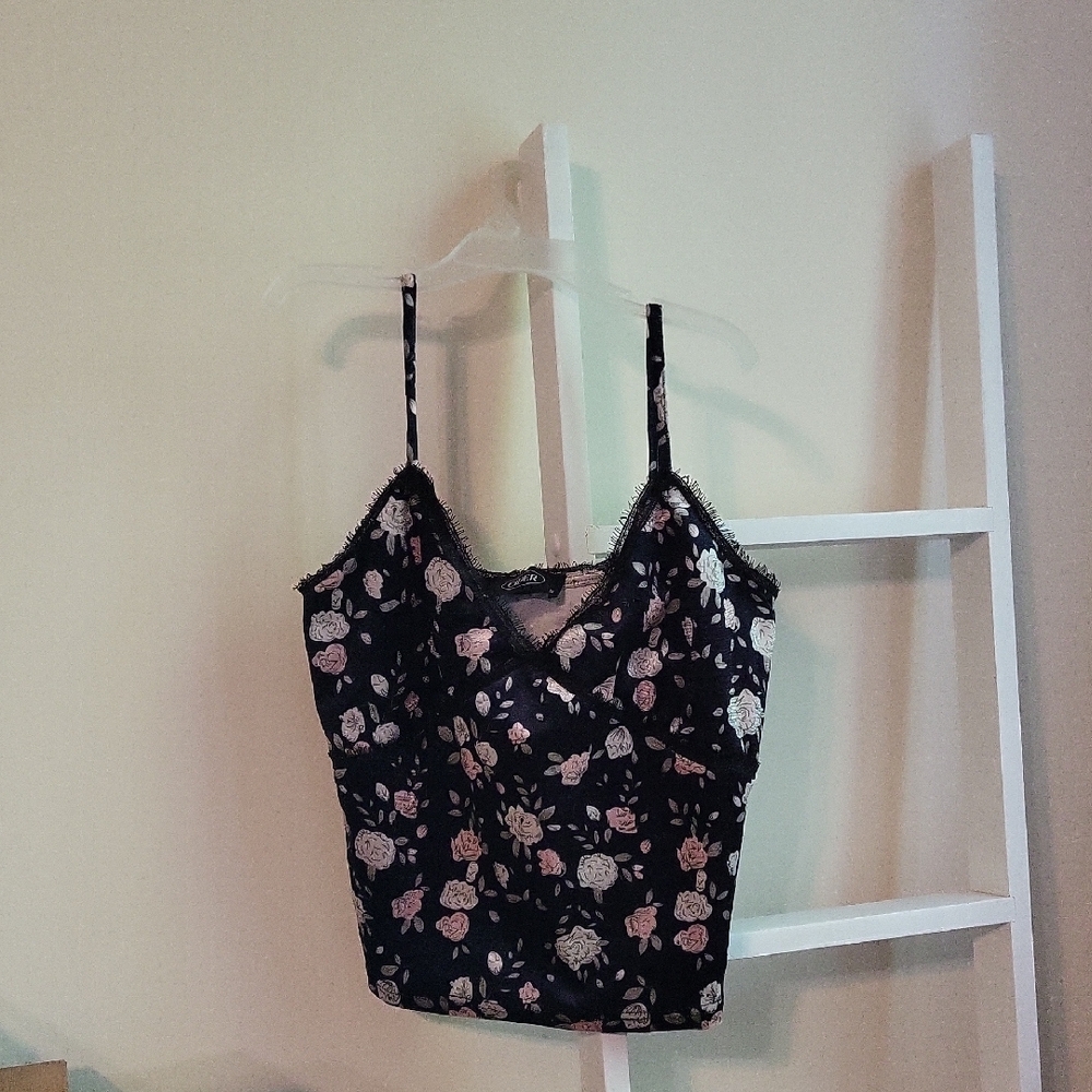 Floral and Navy Camisole Top